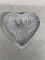 Lead crystal heart paperweight