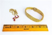 14K Gold Necklace & Bracelet / HOB Peru