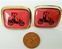 VINTAGE ANTIQUE CAR CUFFLINKS CUFF LINKS SHIRT