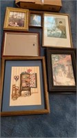 5 ASSORTED PICTURES AND 1 FRAME