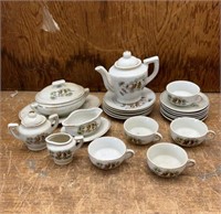 25pc Japan acorn porcelain childs tea set