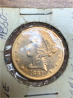 1881 Liberty 5 Dollar Gold Coin