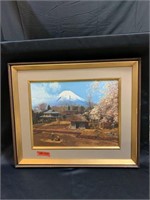 Chinese Mountain Scene Oil Painting