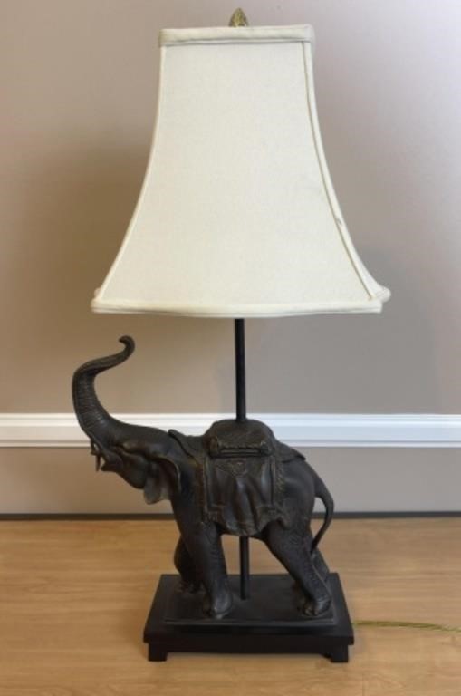 Bronze Tone Elephant Table Lamp