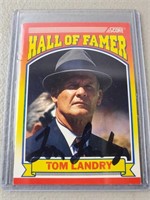 1990 Score Tom Landry Signed Football Card