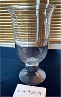 12" Footed Glass Flower Vase