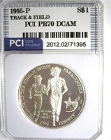 1995-P S$1 Track & Field PR70 DCAM LISTS $400