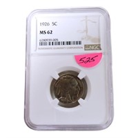 1926 Buffalo nickel NGC MS62