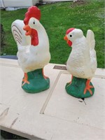 Chicken and Rooster Statue 16inch tall