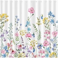 $17  Spring Floral Shower Curtain 72x72