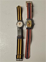2 vintage Mickey Mouse watches w/ extra band.