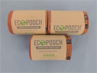Eco pooch compostable doggie bags. 3 rolls: new