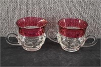 Tiffin Ruby Flash Kings Crown Cream & Sugar