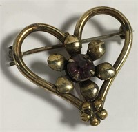 12k Gold Filled Heart Pin