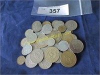 Bag of foreign coins