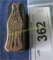 Antique coka cola printing block.