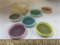 Vintage Tupperware Coasters with Holder