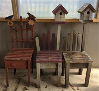 Lawn Decor Free Standing Seat/Bird House