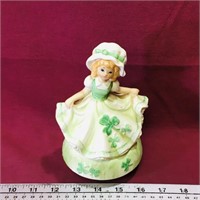 Ceramic Musical Figurine (Vintage) (7" Tall)