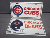 ~ Chicago Bear - Cubs Metal License Plates