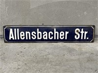 Original ALLENSBACHER STREET German Enamel Street