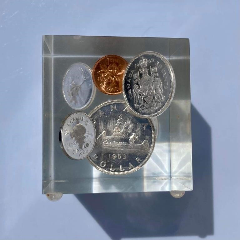 1963 Canada Coin Set Display
