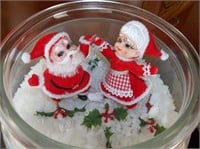 Retro Mr & Mrs Clause in Glass Jar