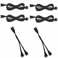 NBWDY 4pcs 60in RGB Extension Cords with 2pcs 2-Wa