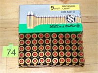 9mm Browning/ 380 Auto Sellier & Bellot Rnds 50ct