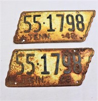 Pair of 1948 TN license plates