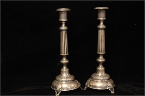 Pair of Polish Sterling Silver Candle Stick w Mark
