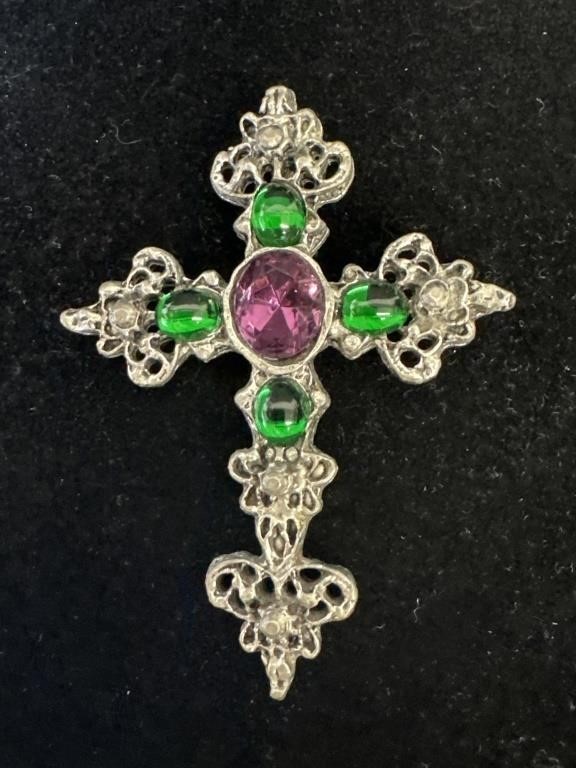 Fancy Filigreed Cutout Cross Pendant