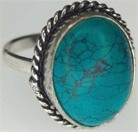 925 stamped turquoise style ring size 7.25