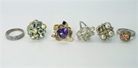 (6) Sarah Coventry Rings & More