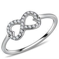 Trendy .27ct White Sapphire Heart Infinity Ring