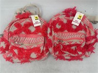 NEW Lot of 2- Pink Mini Backpacks