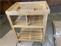 Rolling Bamboo Kitchen Island (missing wheel)