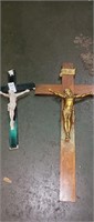 2 Wooden Religious Crucifixes