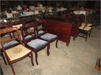 DROP LEAF TABLE & SIX CHAIRS