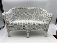 Vintage Wicker Bench for Plants or Dolls