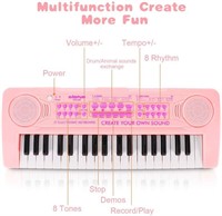 Kids Beginner Piano - Pink - Vimzone