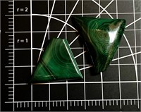 Triangular Malachite Specimens (#2 Total)