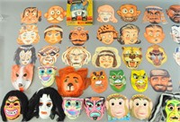 LARGE GROUPING OF HALLOWEEN PARTY MASKS & COSTUME
