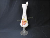 Satin Glass Stemmed Vase - 10" Tall