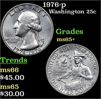 1976-p Washington Quarter 25c Grades GEM+ Unc