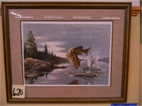 Fish Picture by Maynard Reece Framed & Matted,