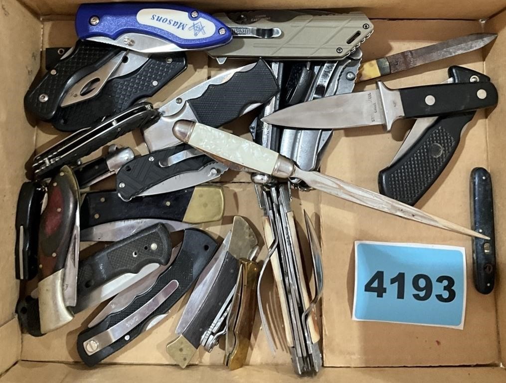 Assorted Knives, Mostly Lock Blades