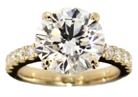 14kt Gold 6.05 ct Round VS Lab Diamond Ring