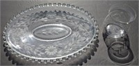 Corn Flower Patterned Candle Wick Oval Dish 12" &