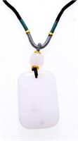 High Polish Carved Jade Pendant/Necklace 18"